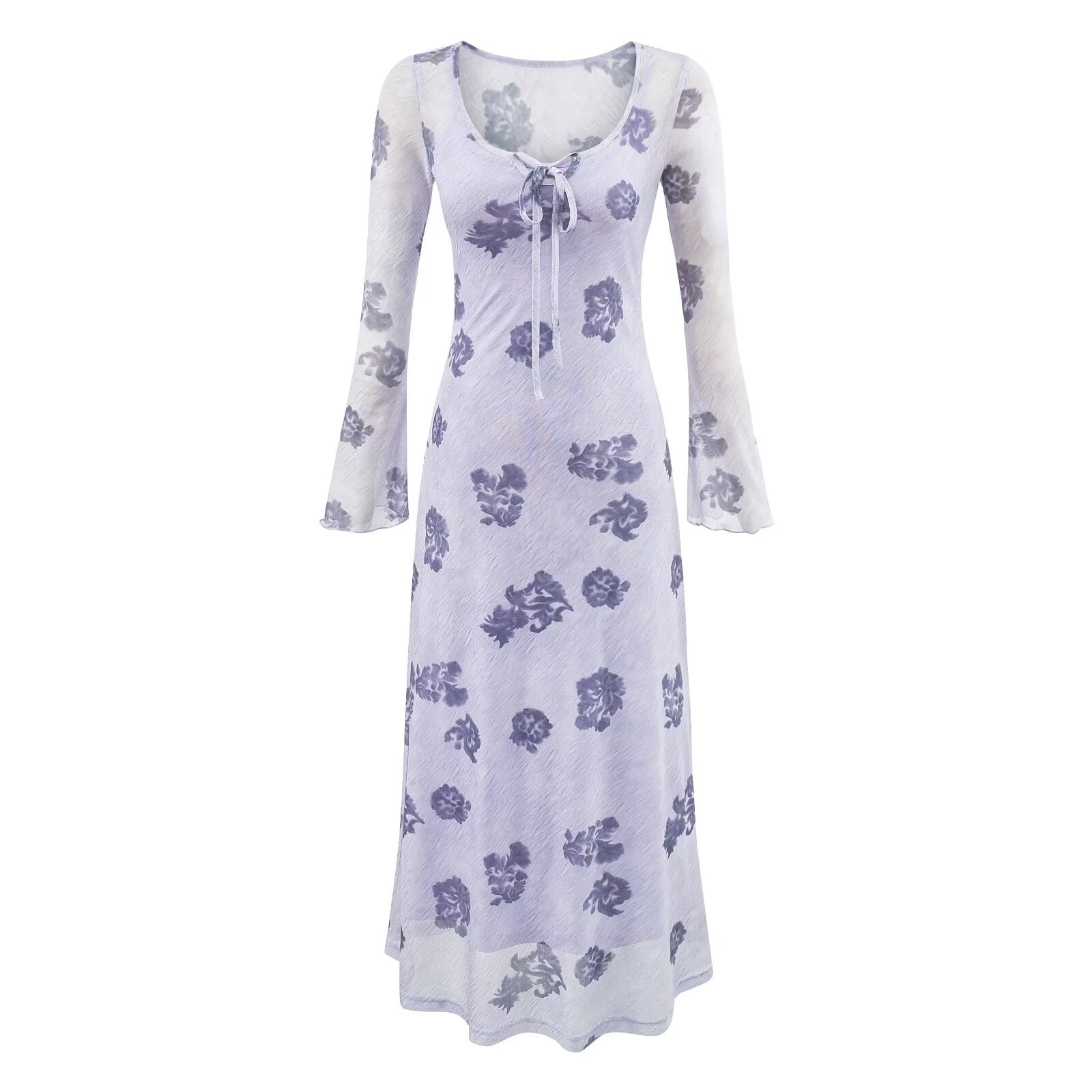 Winter Young Elegant Formal Dress Retro Printed Square Collar Slim Dress by Ragazza