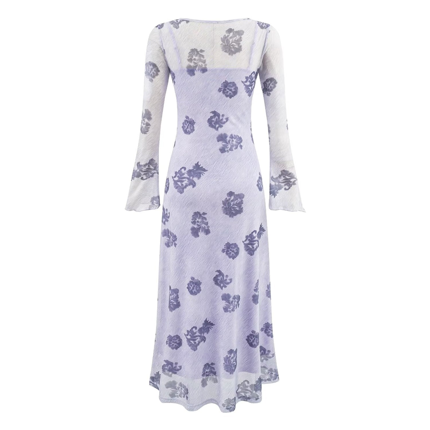 Winter Young Elegant Formal Dress Retro Printed Square Collar Slim Dress by Ragazza