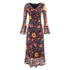 Autumn Women Long Sleeved Printed Midi Dress by Ragazza