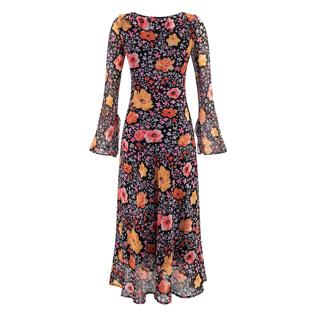 Autumn Women Long Sleeved Printed Midi Dress by Ragazza