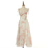 Women Vacation Silk Corded Halter Top With Openwork Design Long Dress Featuring Large Diamond Embellishments by Ragazza