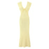 V neck Vintage Crocheted Knitted Dress Slimming Design Waist Tight Elegant Pure French Maxi Dress by Ragazza
