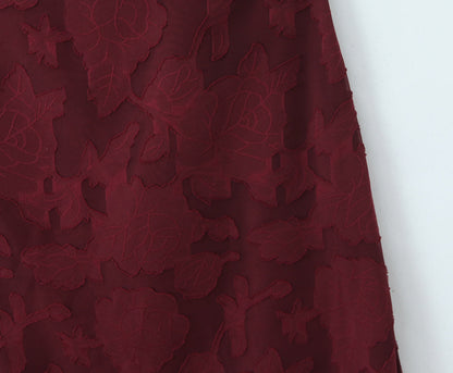 Off Shoulder Fitted Waist Backless Lace up Strap Dress Women Retro Elegant Jacquard French Maxi Dress by Ragazza
