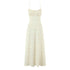 Women Clothing French Yellow Floral Drawstring Strap Dress Summer Sweet Slim Fit Vacation Beautiful Dress by Ragazza