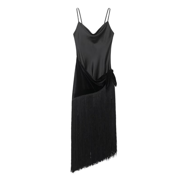 Winter Women Sexy Tassel Stitching Dress by Ragazza