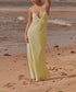 Autumn Silk Satin Texture Midi Skirt Dress by Ragazza