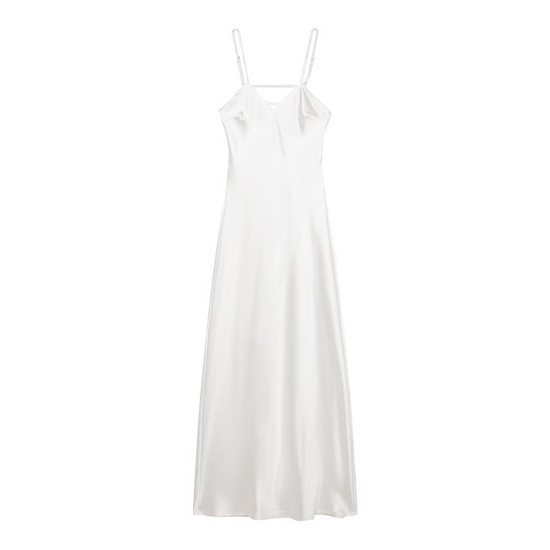 Autumn Silk Satin Texture Midi Skirt Dress by Ragazza