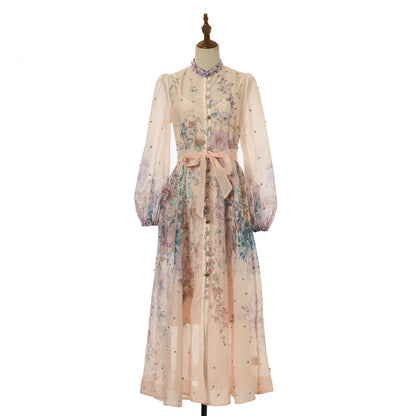 Women Printed Diamond Long Dress Two Piece Sets by Ragazza