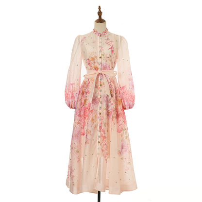 Women Printed Diamond Long Dress Two Piece Sets by Ragazza