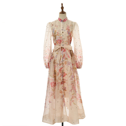Women Printed Diamond Long Dress Two Piece Sets by Ragazza