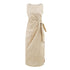 Polka Dot Design Pleated Waist Tight Lace up Side Slit round Neck Sleeveless Dress Women Slim Fit Maxi Dress by Ragazza