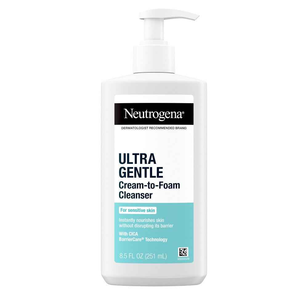 Neutrogena Ultra Gentle Cream-to-Foam Face Cleanser - Fragrance Free - 8.5 Fl Oz