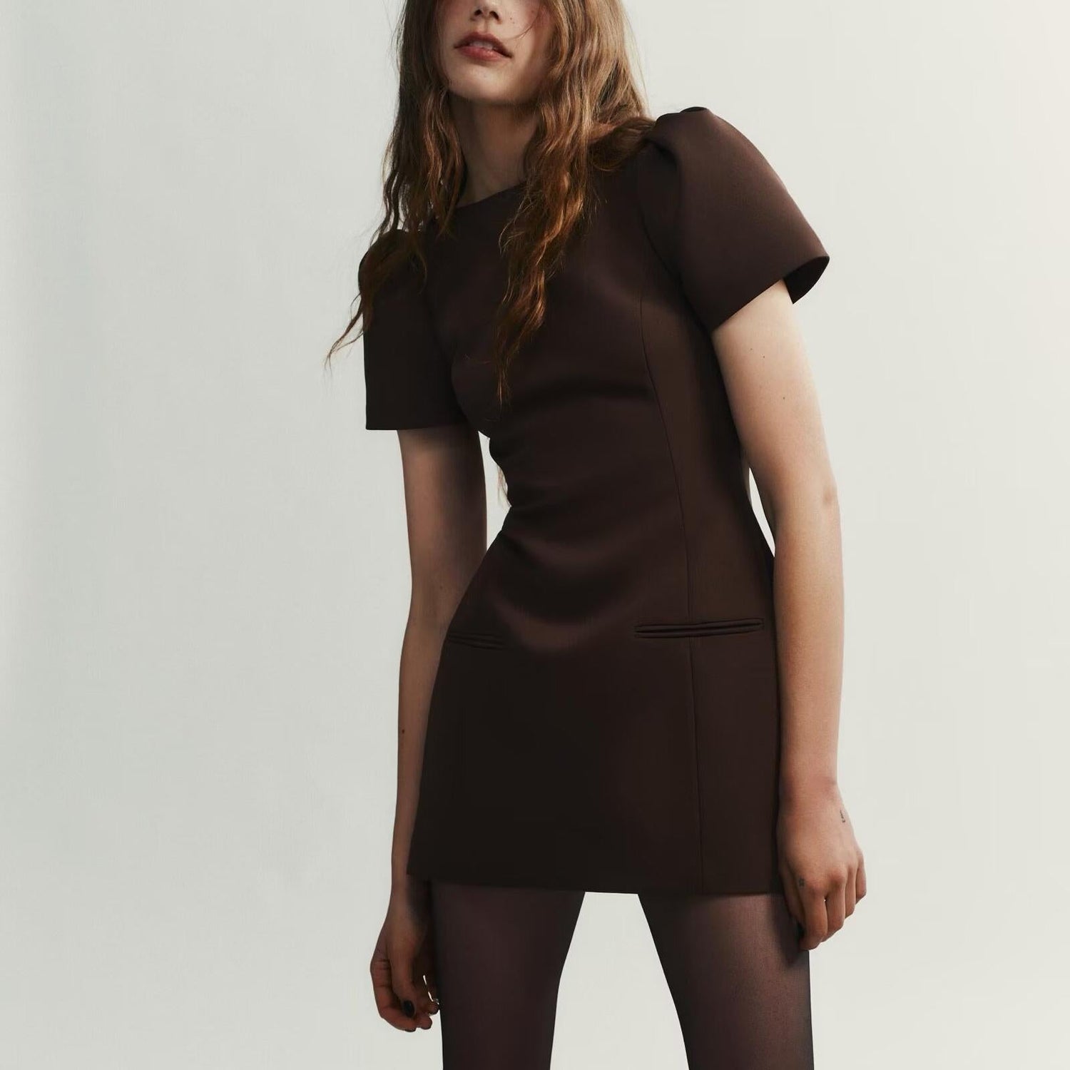 Graceful Fashionable Women Pleated Pocket Short Dress by Ragazza