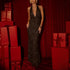 Sexy Backless Deep V Plunge Lace up Sequ Dress Sleeveless Women Dress by Ragazza