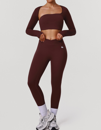 Nude Feel Hollow Out Cutout-out Beauty Back Sports Top Yoga Clothes with Pad High Elastic Hip Lifting Embroidered Logo Fitness Pants Two Piece Sets by Ragazza