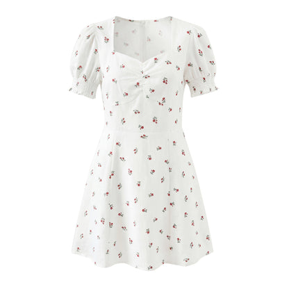 Autumn Women Clothing Waist Controlled Fashionable Sweet Puff Sleeve Dress Women by Ragazza