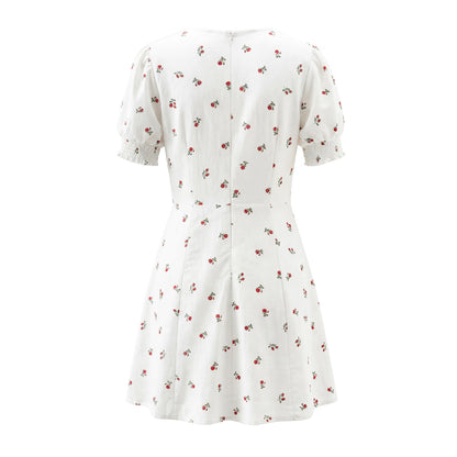 Autumn Women Clothing Waist Controlled Fashionable Sweet Puff Sleeve Dress Women by Ragazza