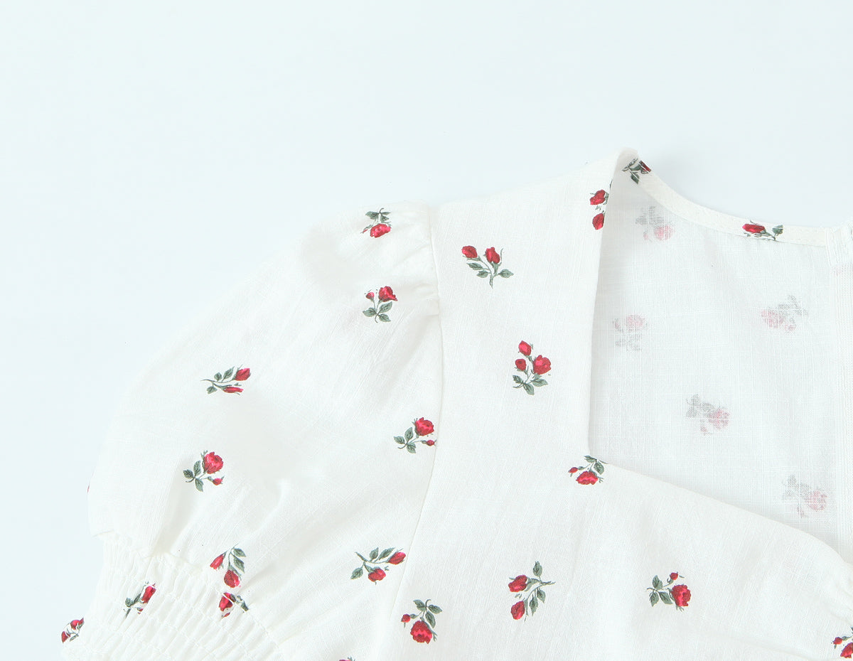 Autumn Women Clothing Waist Controlled Fashionable Sweet Puff Sleeve Dress Women by Ragazza