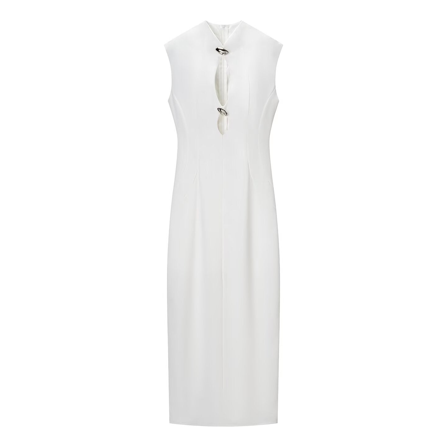 Autumn Winter Sexy Sexy Solid Color Slim Sleeveless Hollow Out Cutout Dress by Ragazza