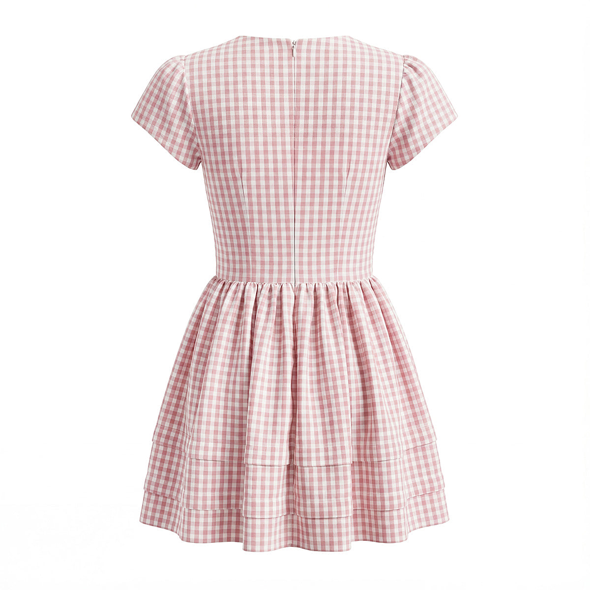 Women Clothing Spring Sweet Youthful Short Slim Plaid Waist Tight A line Dress by Ragazza