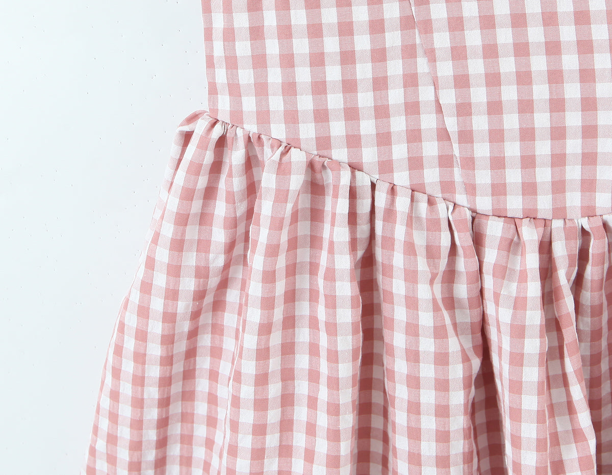Women Clothing Spring Sweet Youthful Short Slim Plaid Waist Tight A line Dress by Ragazza