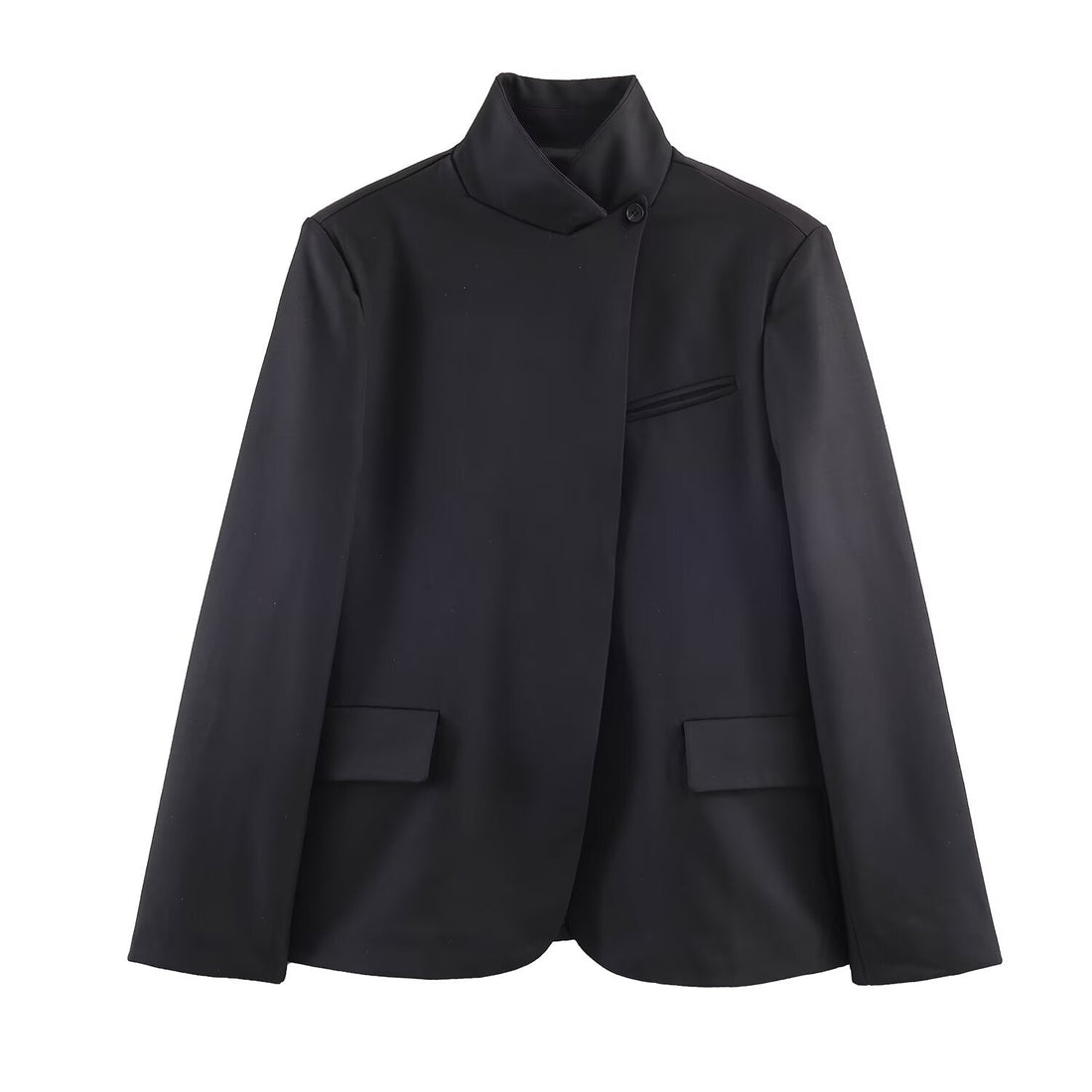 Autumn Winter Stand up Collar Blazer Mid Waist Wide Leg Trousers by Ragazza