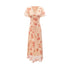 Women Clothing Elegant Pink Floral V neck Pullover Dress Women Waist Controlled Slimming Dress by Ragazza