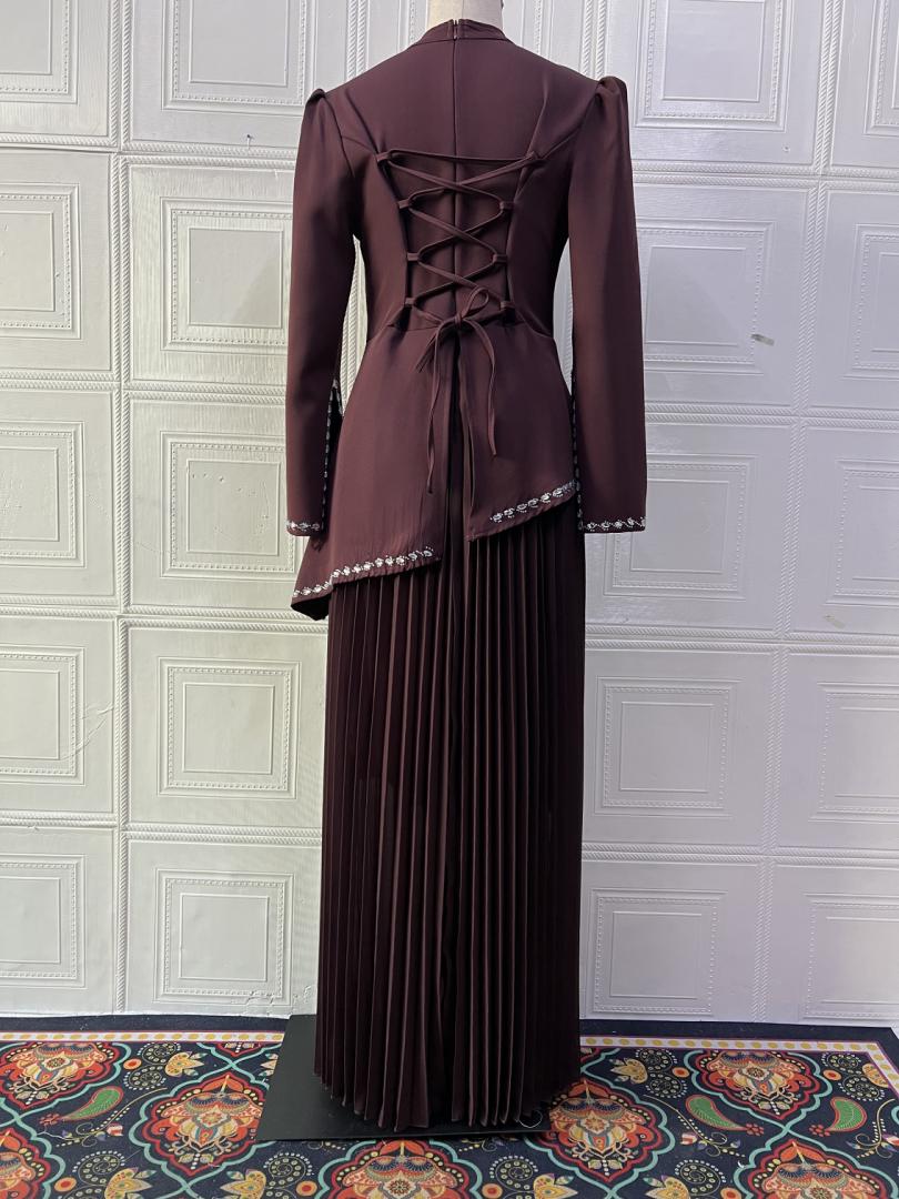 Fall Solid Color Rhinestone French Dress Twet by Ragazza