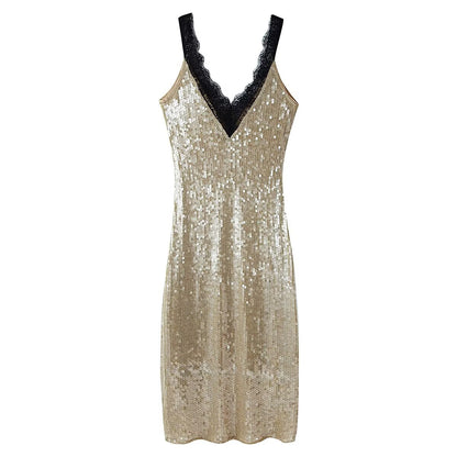 Women Clothing Top Beads Decoration Lace Dress by Ragazza