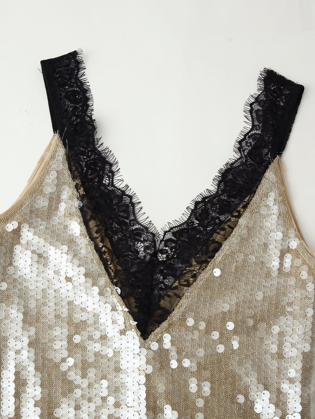 Women Clothing Top Beads Decoration Lace Dress by Ragazza