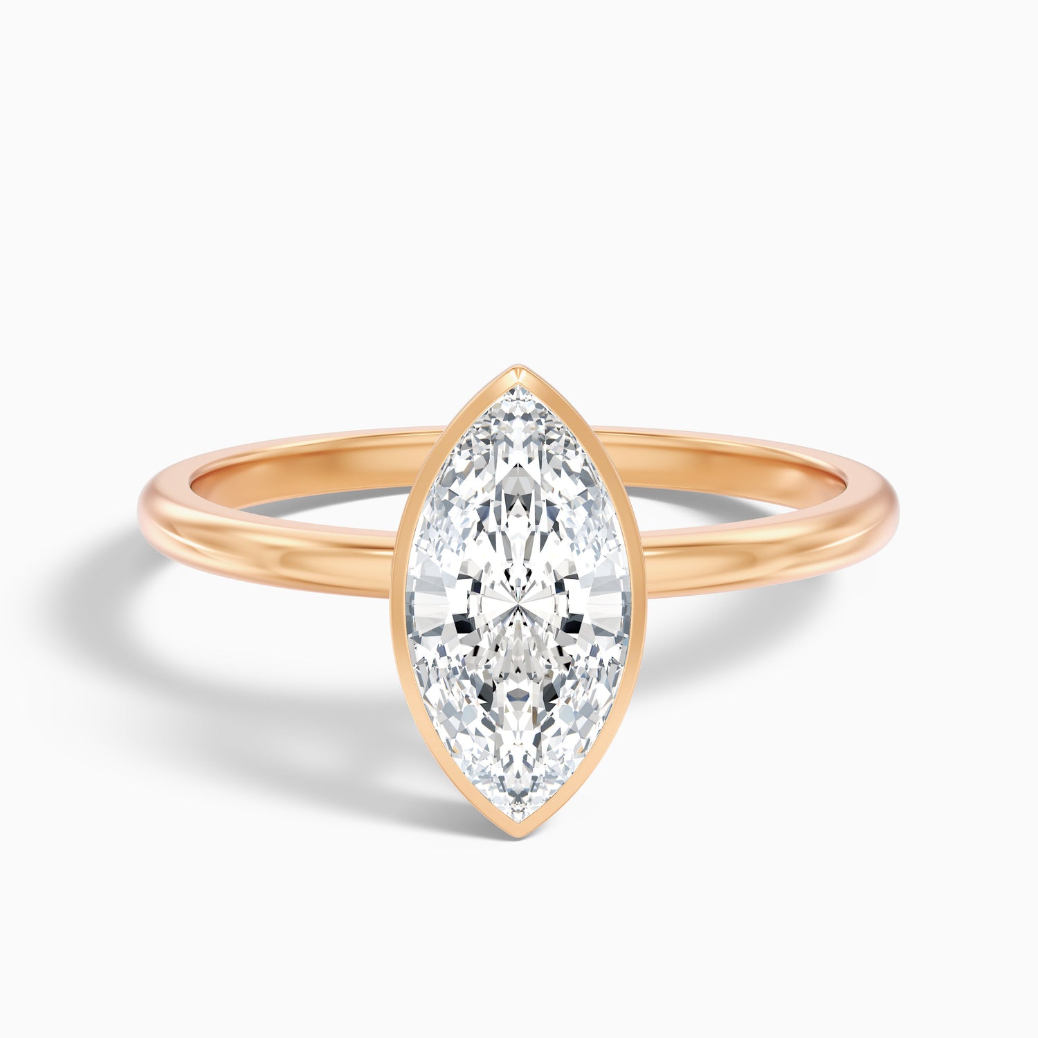 Leah 4.5 Carat Marquise Cut Bezel Set Lab Grown Diamond Ring in Platinum