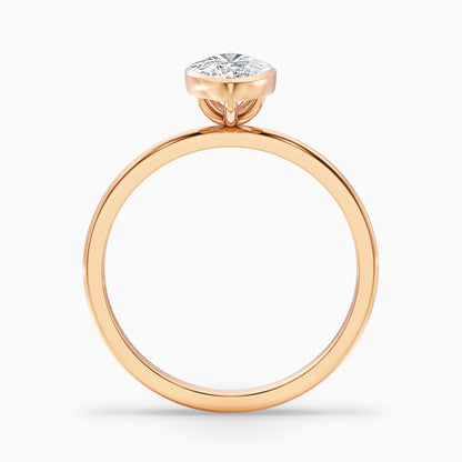 Stacy 2.5 Carat Marquise Cut Bezel Set Solitaire Moissanite Engagement Ring in 14k Yellow Gold