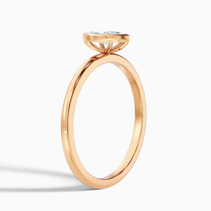Leah 5 Carat Marquise Cut Bezel Set Lab Grown Diamond Ring in 10k Yellow Gold