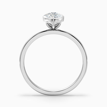 Leah 1 Carat Marquise Cut Bezel Set Lab Grown Diamond Ring in 18k Rose Gold