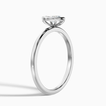 Leah 3 Carat Marquise Cut Bezel Set Lab Grown Diamond Ring in 10k White Gold
