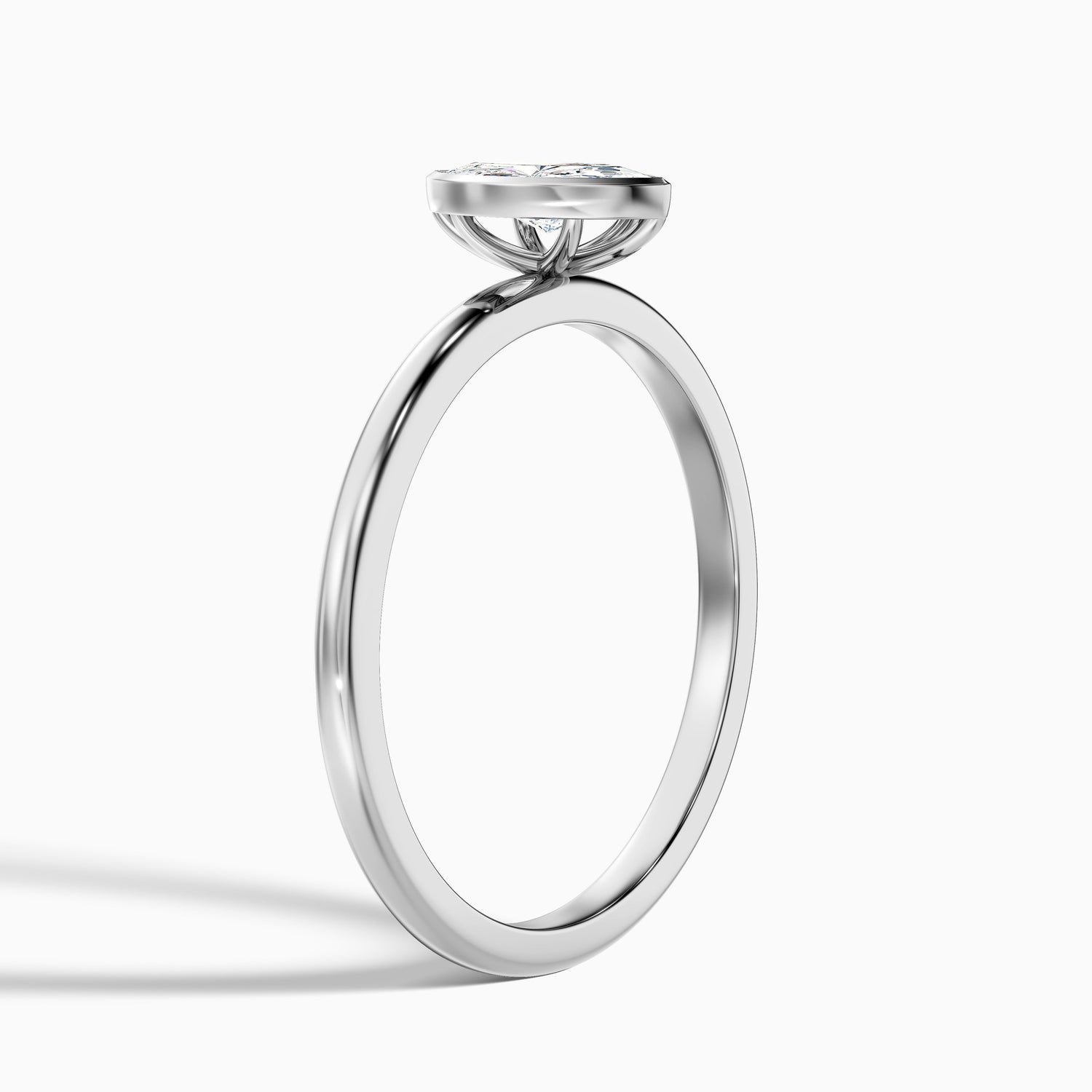 Stacy 4.5 Carat Marquise Cut Bezel Set Solitaire Moissanite Engagement Ring in 18k Yellow Gold