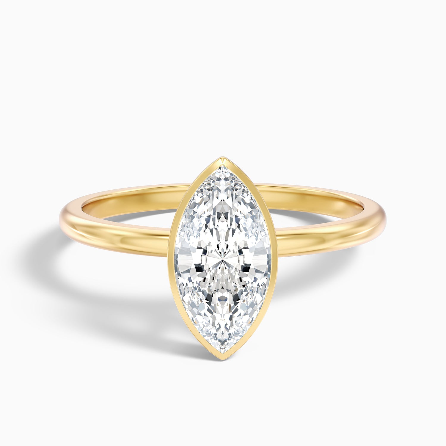 Leah 2 Carat Marquise Cut Bezel Set Lab Grown Diamond Ring in 925 Sterling Silver