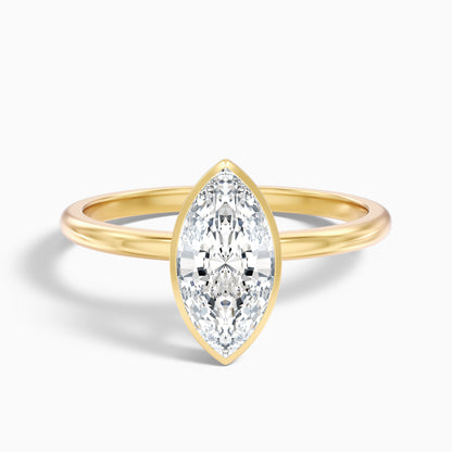 Leah 2 Carat Marquise Cut Bezel Set Lab Grown Diamond Ring in Platinum