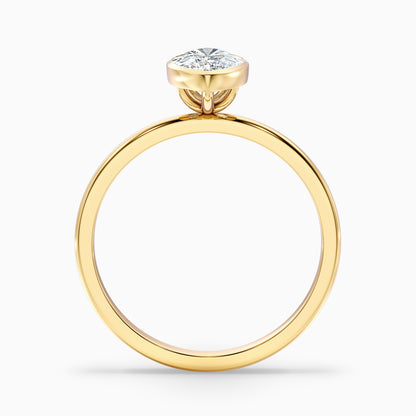 Leah 1 Carat Marquise Cut Bezel Set Lab Grown Diamond Ring in 925 Sterling Silver