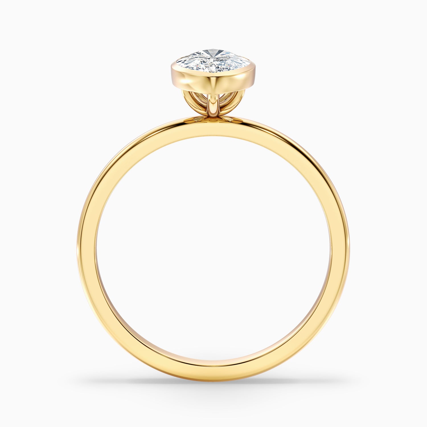 Stacy 1.5 Carat Marquise Cut Bezel Set Solitaire Moissanite Engagement Ring in 18k Yellow Gold  DestGlow