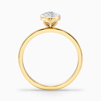 Stacy 5.5 Carat Marquise Cut Bezel Set Solitaire Moissanite Engagement Ring in 10k White Gold