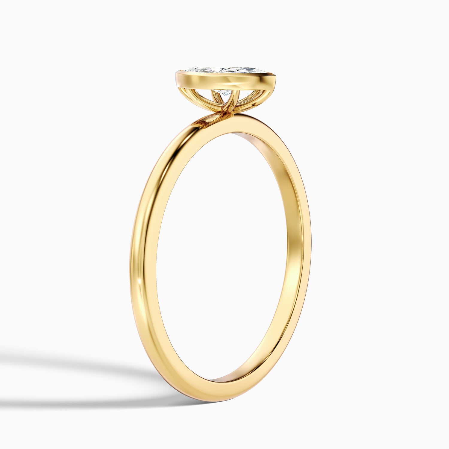 Stacy 5.5 Carat Marquise Cut Bezel Set Solitaire Moissanite Engagement Ring in 18k Rose Gold