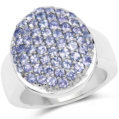 2.00 Carat Genuine Tanzanite .925 Sterling Silver Ring by Bids.com