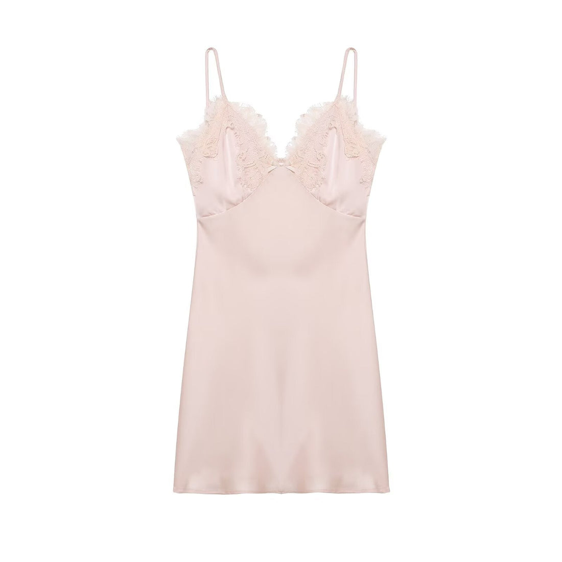 Early Spring Women Clothing Elegant Fashionable Slimming Silk Satin Lace Stitching Cami Dress by Ragazza