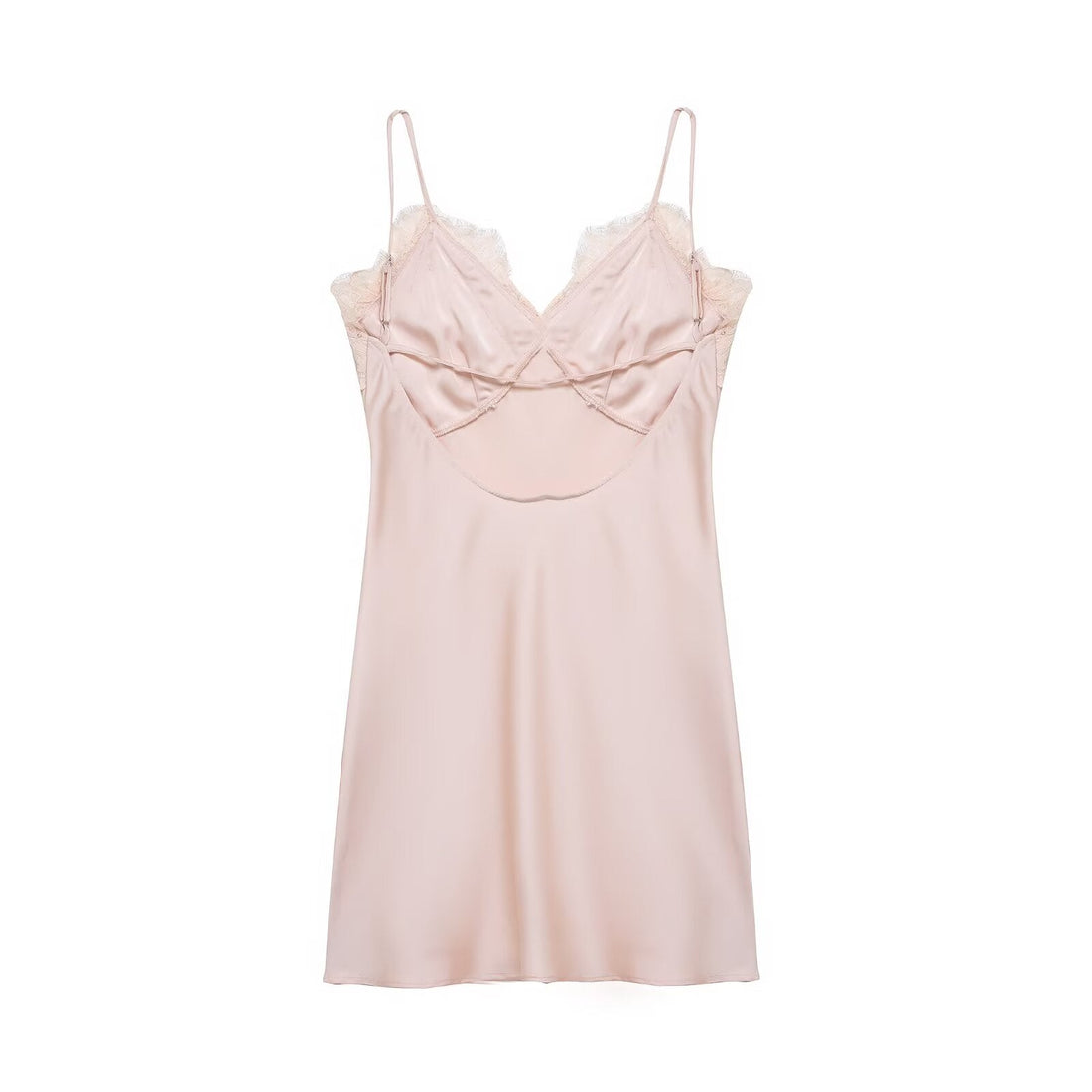 Early Spring Women Clothing Elegant Fashionable Slimming Silk Satin Lace Stitching Cami Dress by Ragazza