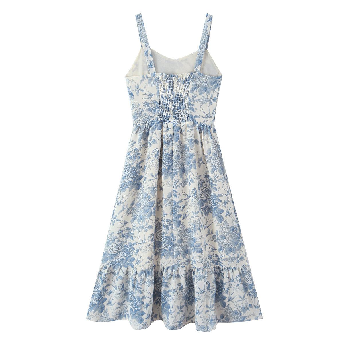 Floral Swallow Print Slim Fit Slimming Large Cami Dress for Women Spring by Ragazza