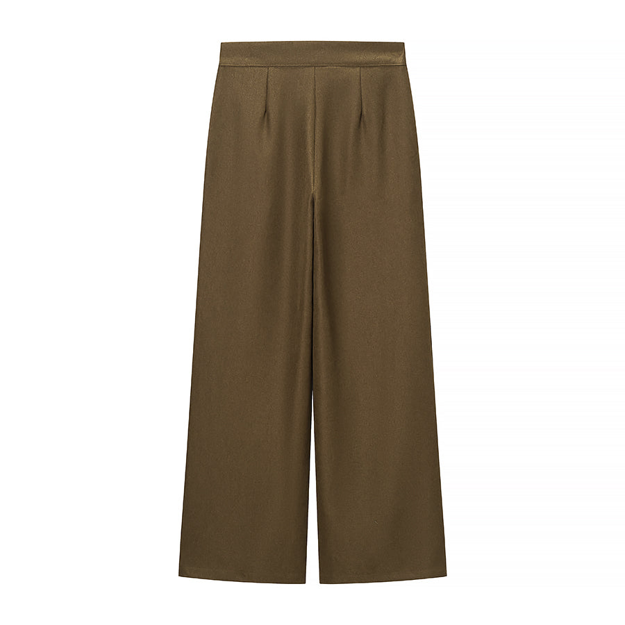 Women Clothing Spring Office One Button Blazer High Waist Wide Leg Pants by Ragazza