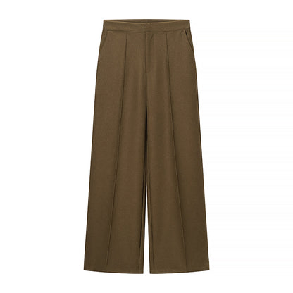 Women Clothing Spring Office One Button Blazer High Waist Wide Leg Pants by Ragazza