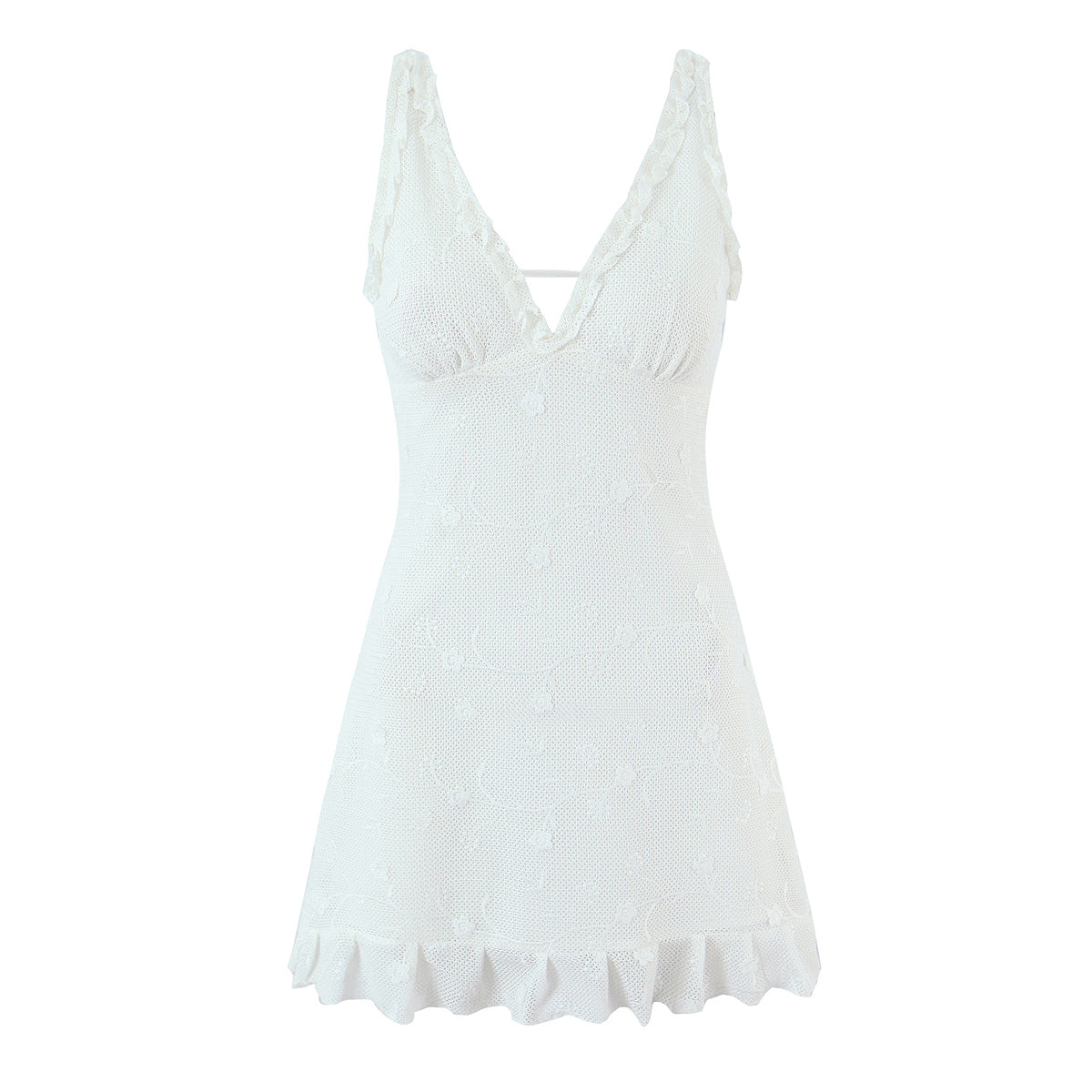 Women Clothing Mesh Embroidered Vest Dress by Ragazza