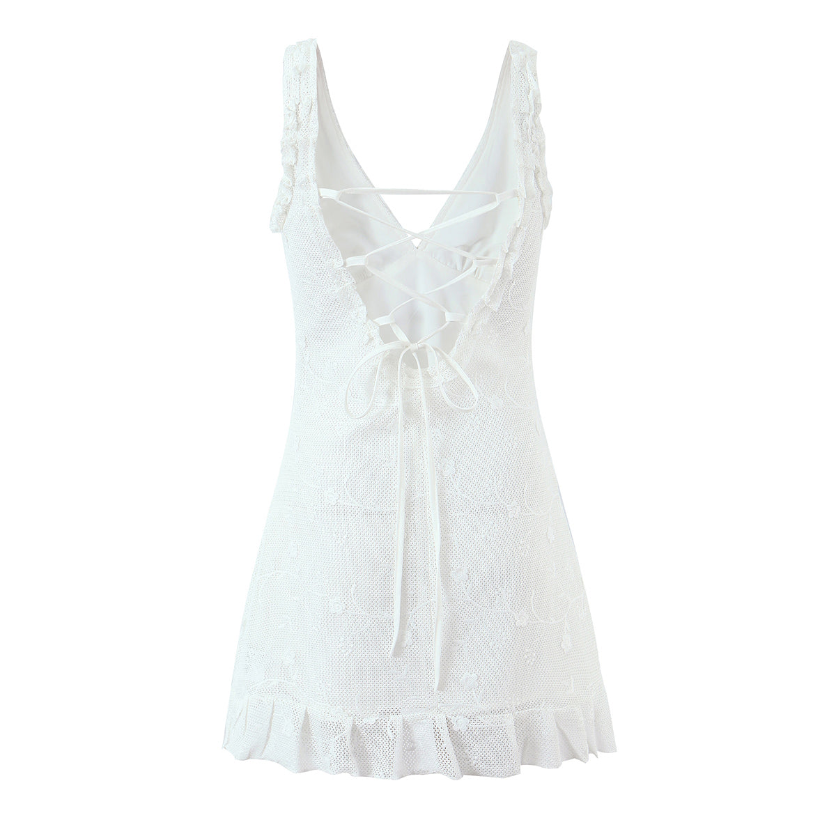 Women Clothing Mesh Embroidered Vest Dress by Ragazza